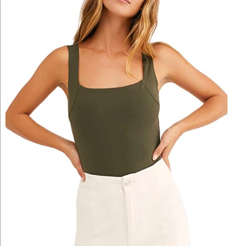 ✨Free People Square Off Cami In Army✨ - Picture 2 of 6